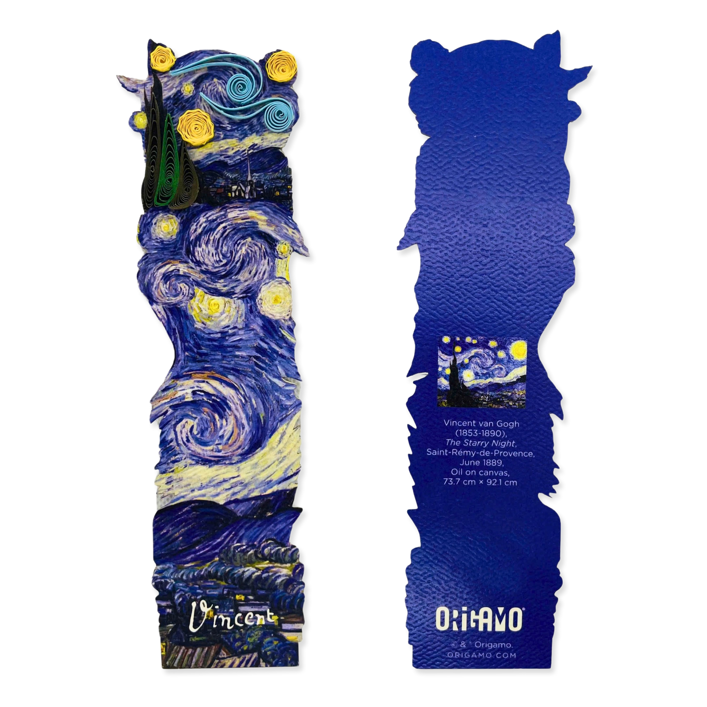 Quilled bookmark featuring "Starry Night" by Vincent van Gogh