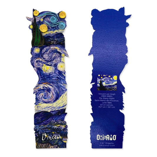 Quilled bookmark featuring "Starry Night" by Vincent van Gogh