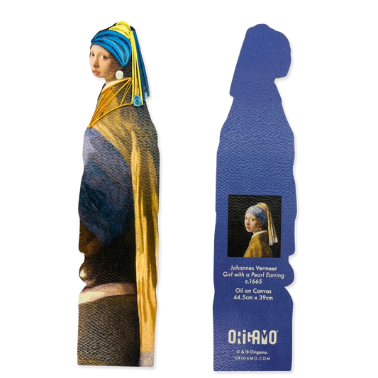 Bookmark with 'Girl with a Pearl Earring' by Johannes Vermeer on a white background