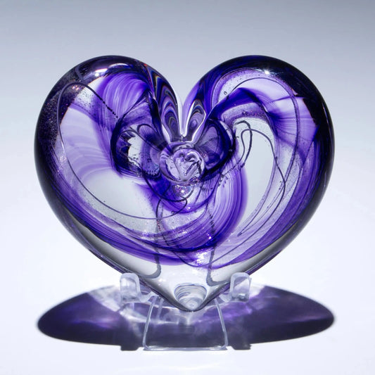 Glass Heart Paperweight: Violet Enchanted - Chrysler Museum Shop