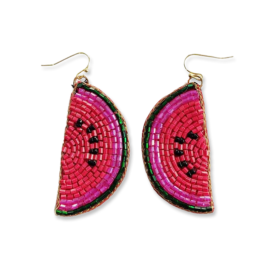 Beaded Watermelon Earrings - Chrysler Museum Shop