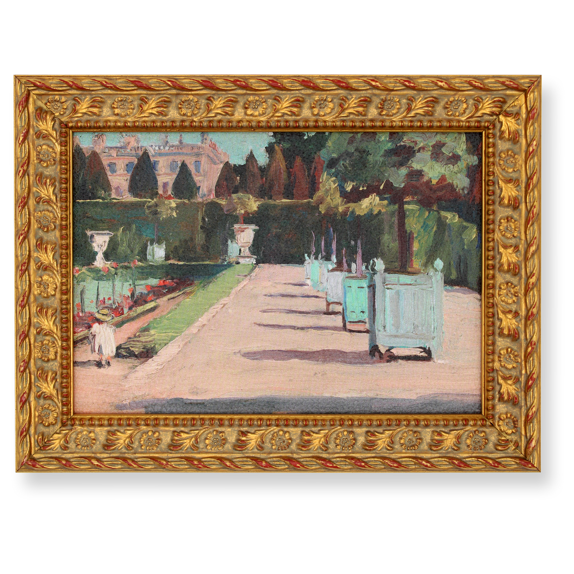 Framed textured print of Susan Watkins' "Untitled (View of Parc Monceau, Paris)"