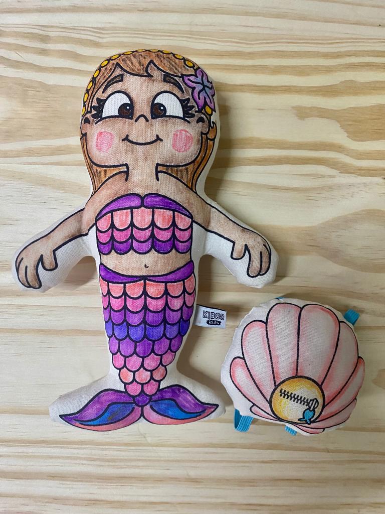 Muñeca Sirena para colorear y jugar