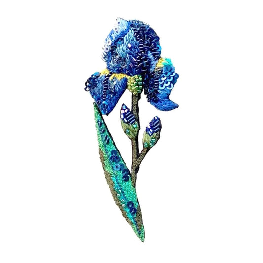 Wild Iris Embroidered Brooch - Chrysler Museum Shop