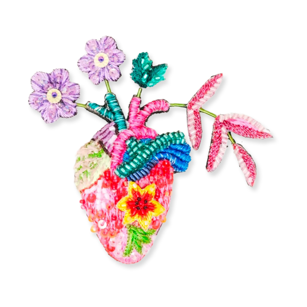 Wild Heart Embroidered Brooch