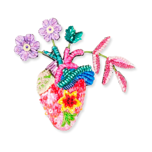 Wild Heart Embroidered Brooch