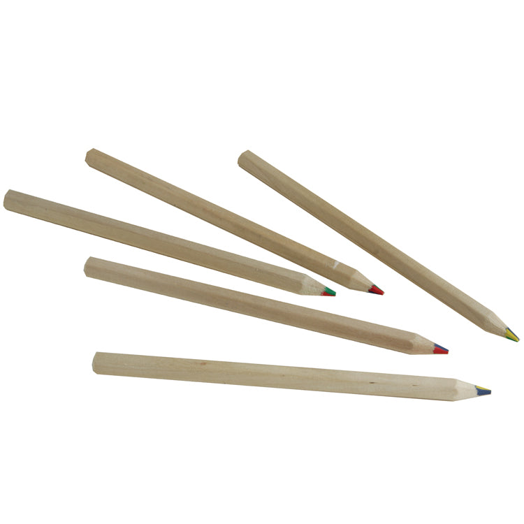 Colored pencils on a white background