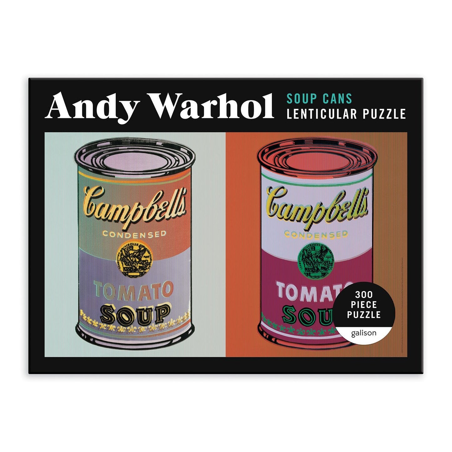 Rompecabezas lenticular de 300 piezas de latas de sopa de Andy Warhol