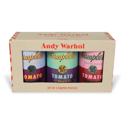 Andy Warhol Suppendosen 3er-Set geformte Puzzles in Dosen