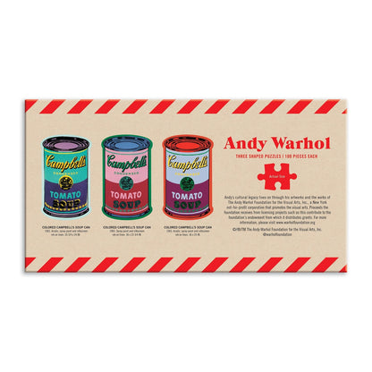 Latas de sopa de Andy Warhol, juego de 3 rompecabezas con formas en latas