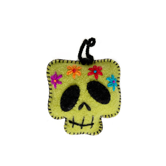 Farbenfrohes Halloween-Ornament: Süßes Monstergesicht