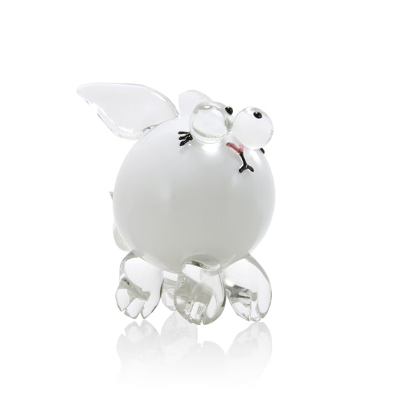 Glass Baby Bunny Sculpture (White)