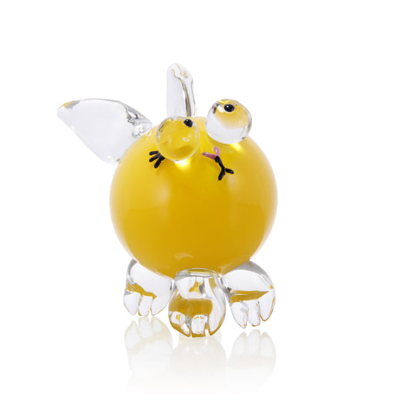 Glass Baby Bunny Sculpture (Yellow)