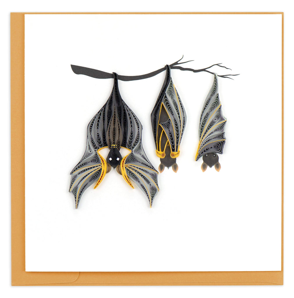 Quilled Hanging Bats Note Card