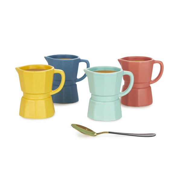 Ceramic Coffee Cups Set/4: Moka