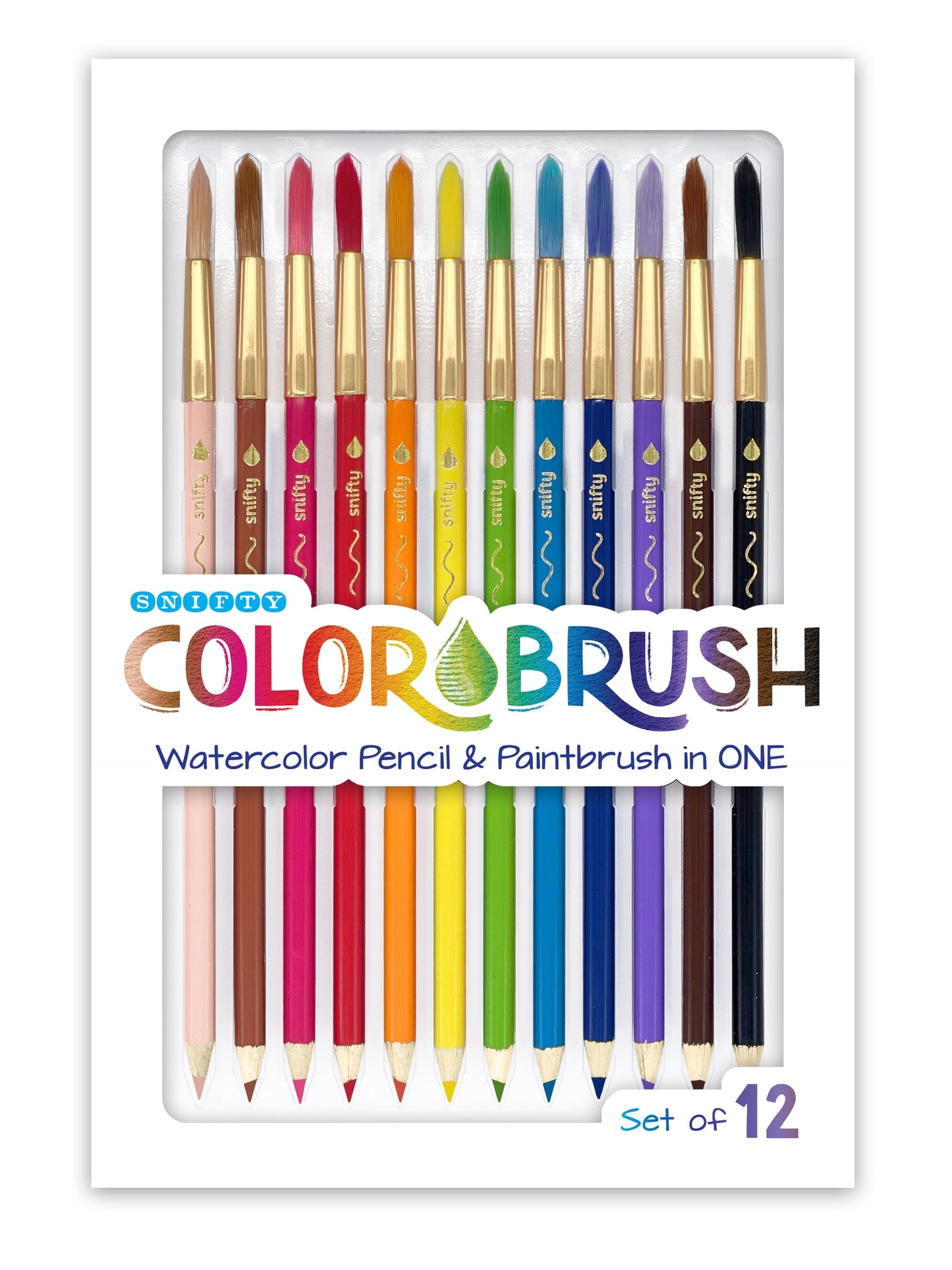 Colorbrush Watercolor Pencil/Paint Brush Set/12