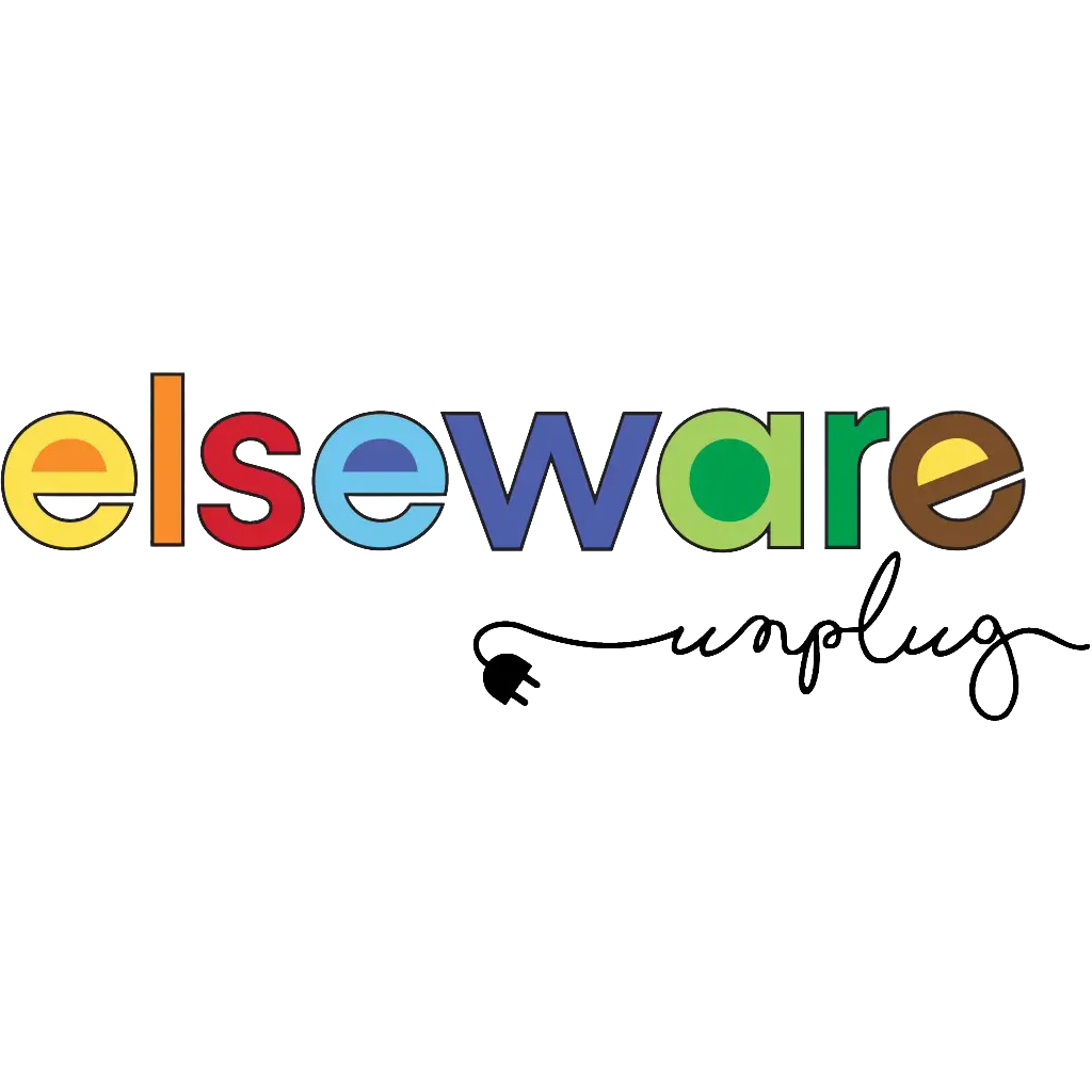 Colorful 'elseware' logo with 'unplug' text on a white background
