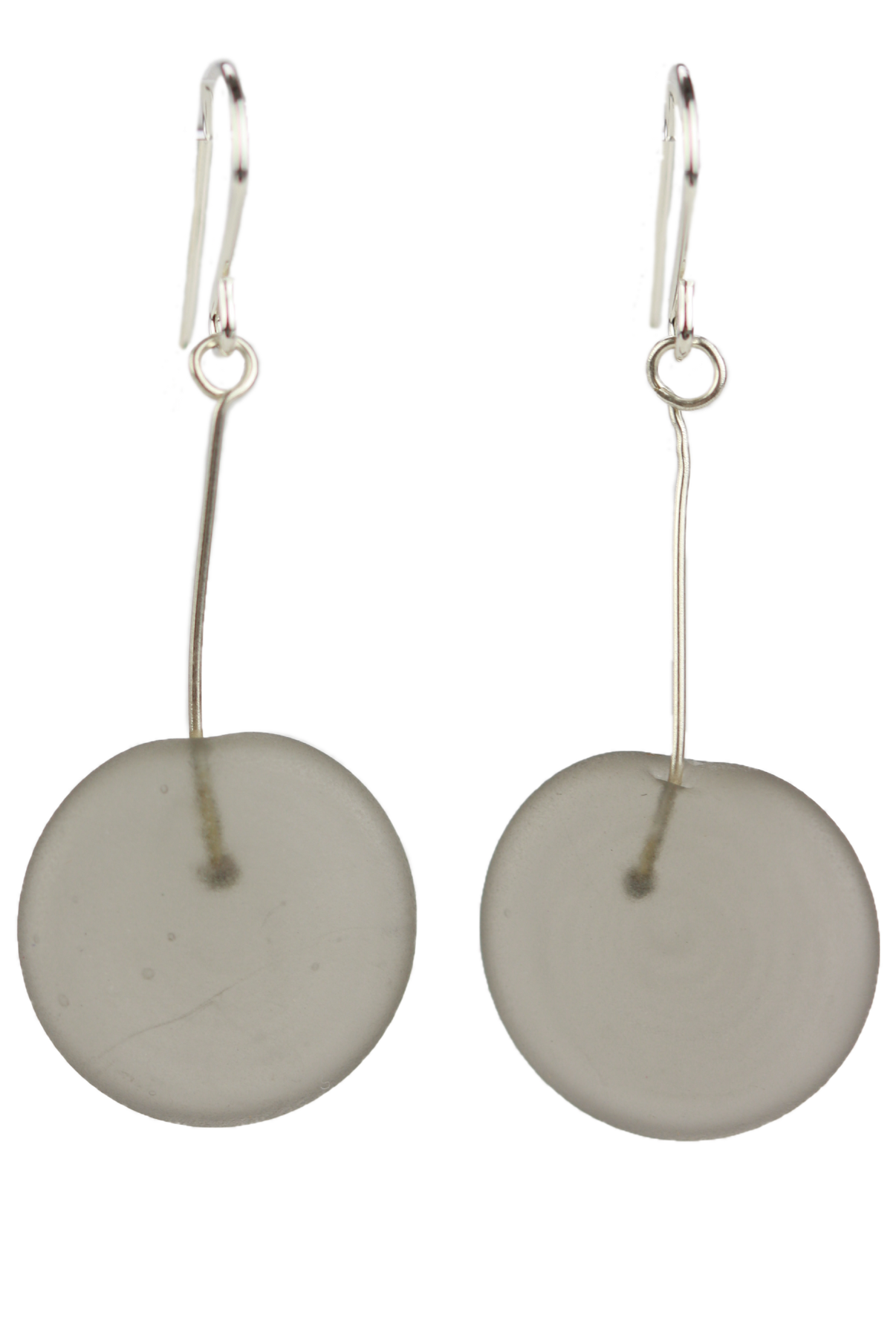 Glass Tab Earrings: Grey - Chrysler Museum Shop