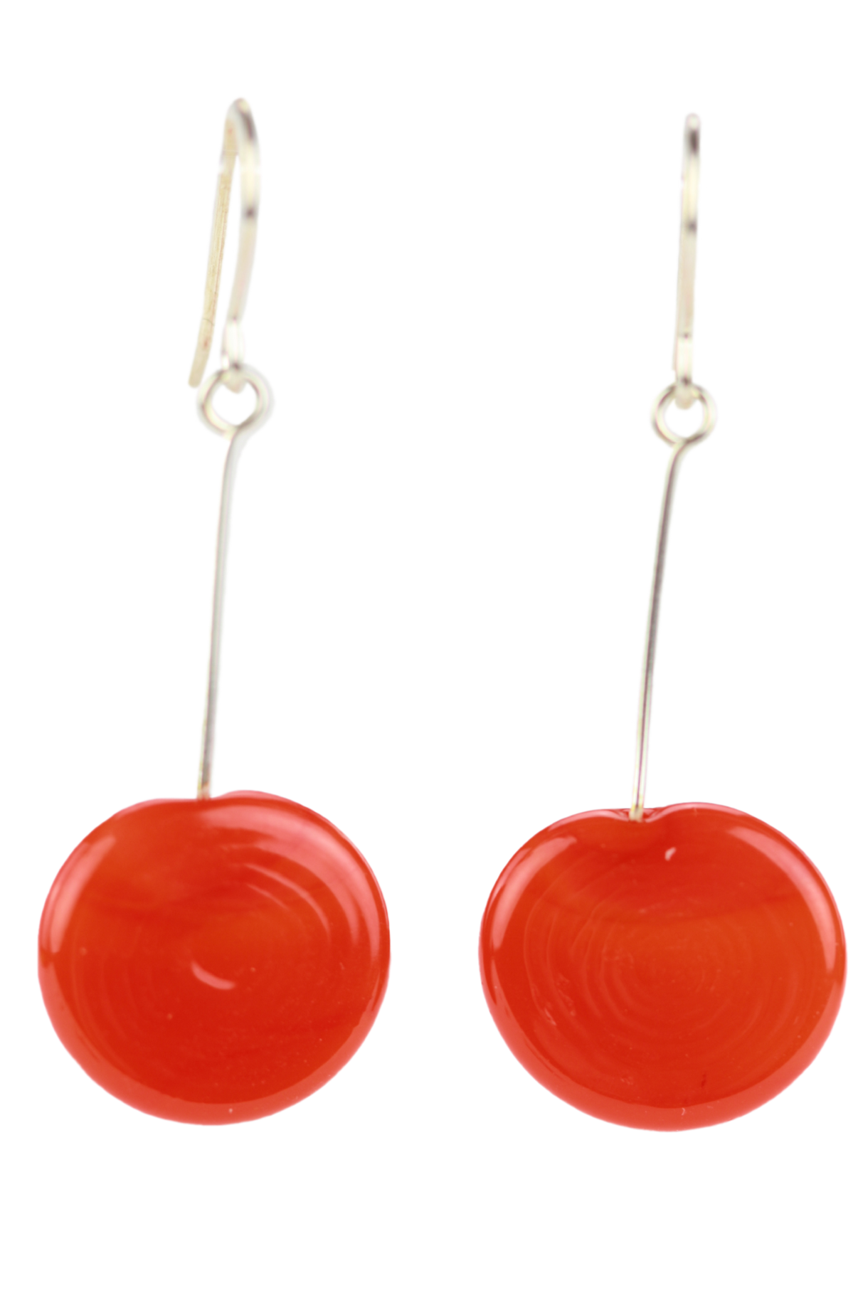 Glass Tab Earrings: Orange - Chrysler Museum Shop