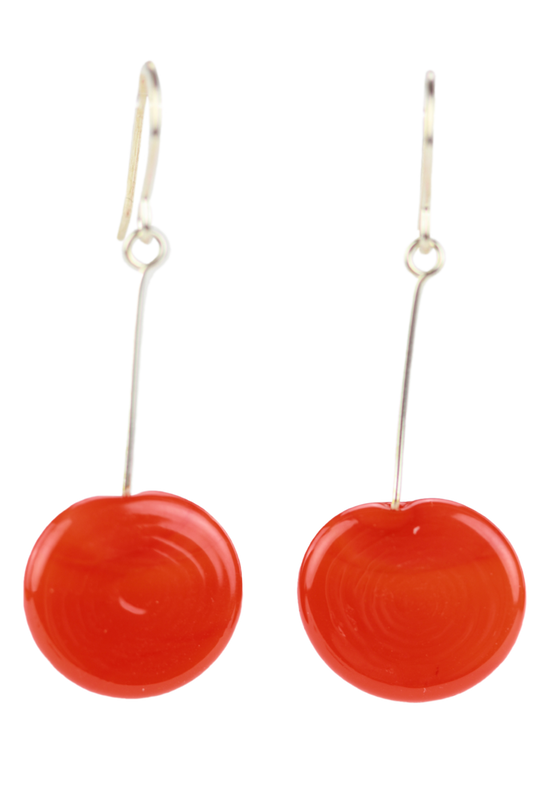 Glass Tab Earrings: Orange - Chrysler Museum Shop