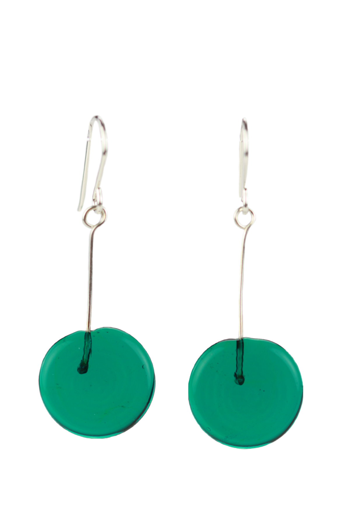 Glass Tab Earrings: Teal - Chrysler Museum Shop