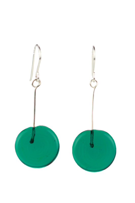 Glass Tab Earrings: Teal - Chrysler Museum Shop