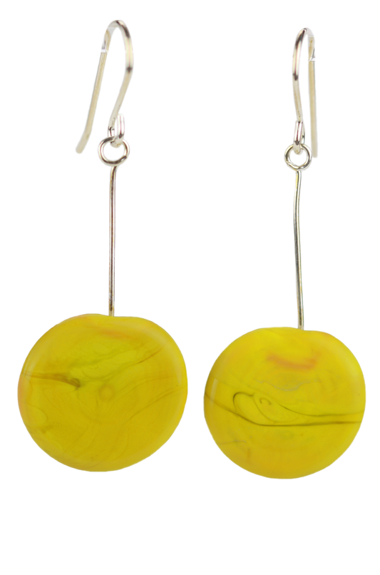 Glass Tab Earrings: Yellow - Chrysler Museum Shop