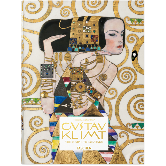 Book cover of 'Gustav Klimt: The Complete Paintings' by Taschen with decorative design and illustration.
