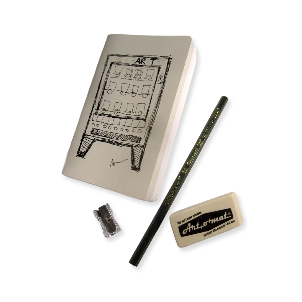 Art-o-Mat Sketchbook, Pencil, Eraser, and Sharpener