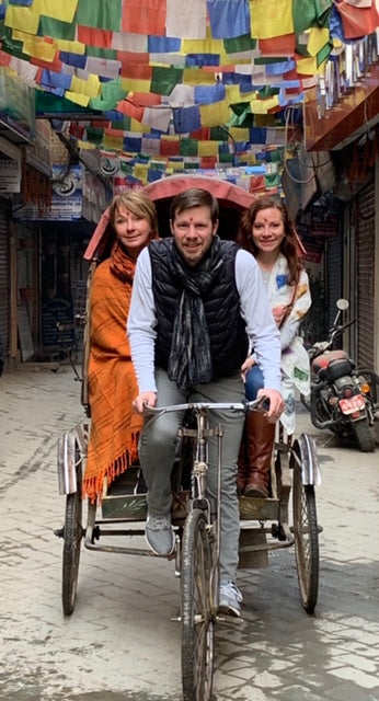 Pomegranate Moon founders Ellen, Stacie, and Rusty in Nepal