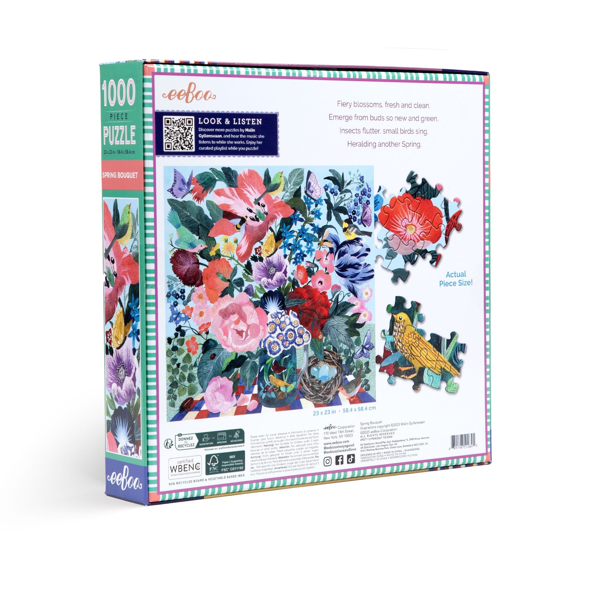 Spring Bouquet 1000 Piece Puzzle (Back) - Chrysler Museum Shop