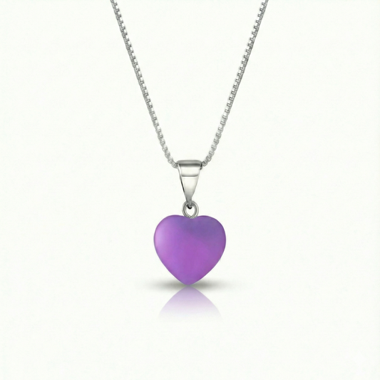 Colgante de corazón de cristal - Rosa