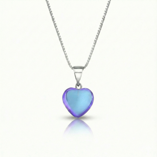 Colgante de corazón de cristal - Rosa