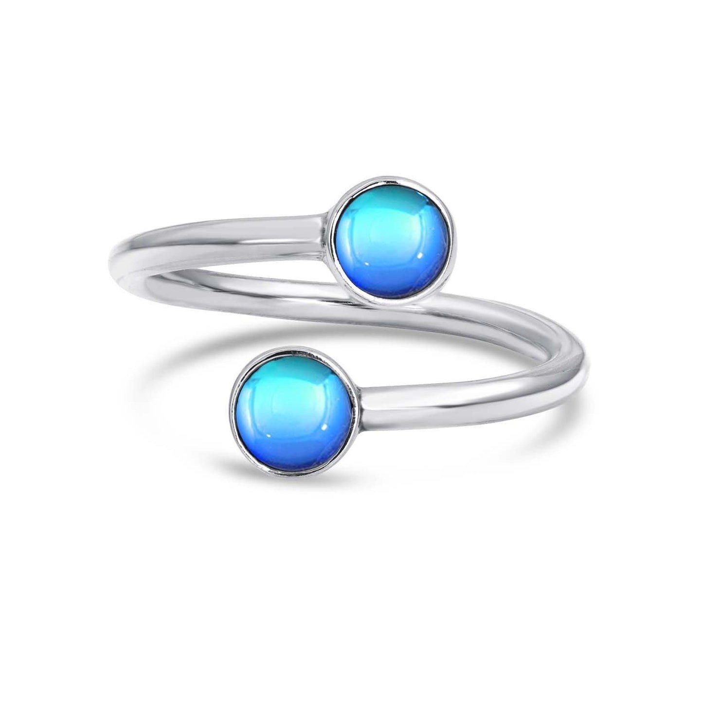 Double Ring with Polished Blue Crystals by Leightworks - Chrysler Museum Shop