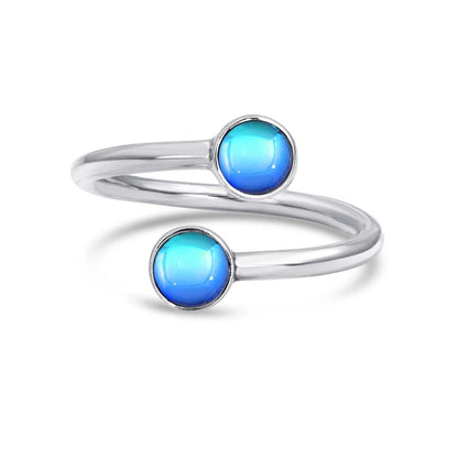 Double Ring with Polished Blue Crystals by Leightworks - Chrysler Museum Shop