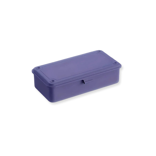 Purple rectangular steel box on a white background
