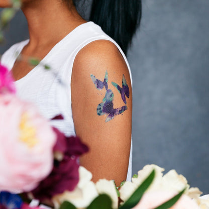 Aqua Butterflies Temporary Tattoos