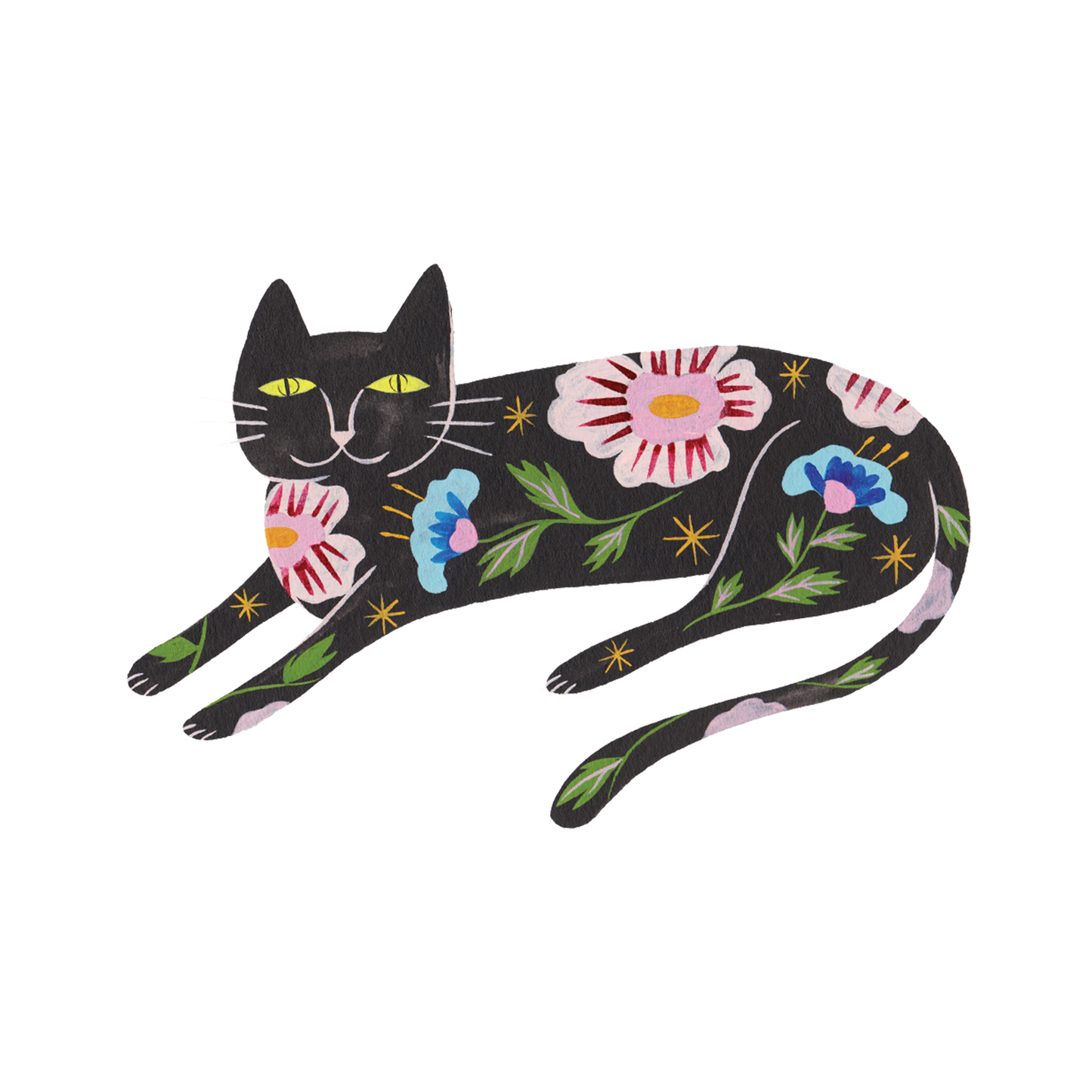 Flower Cat Temporary Tattoos