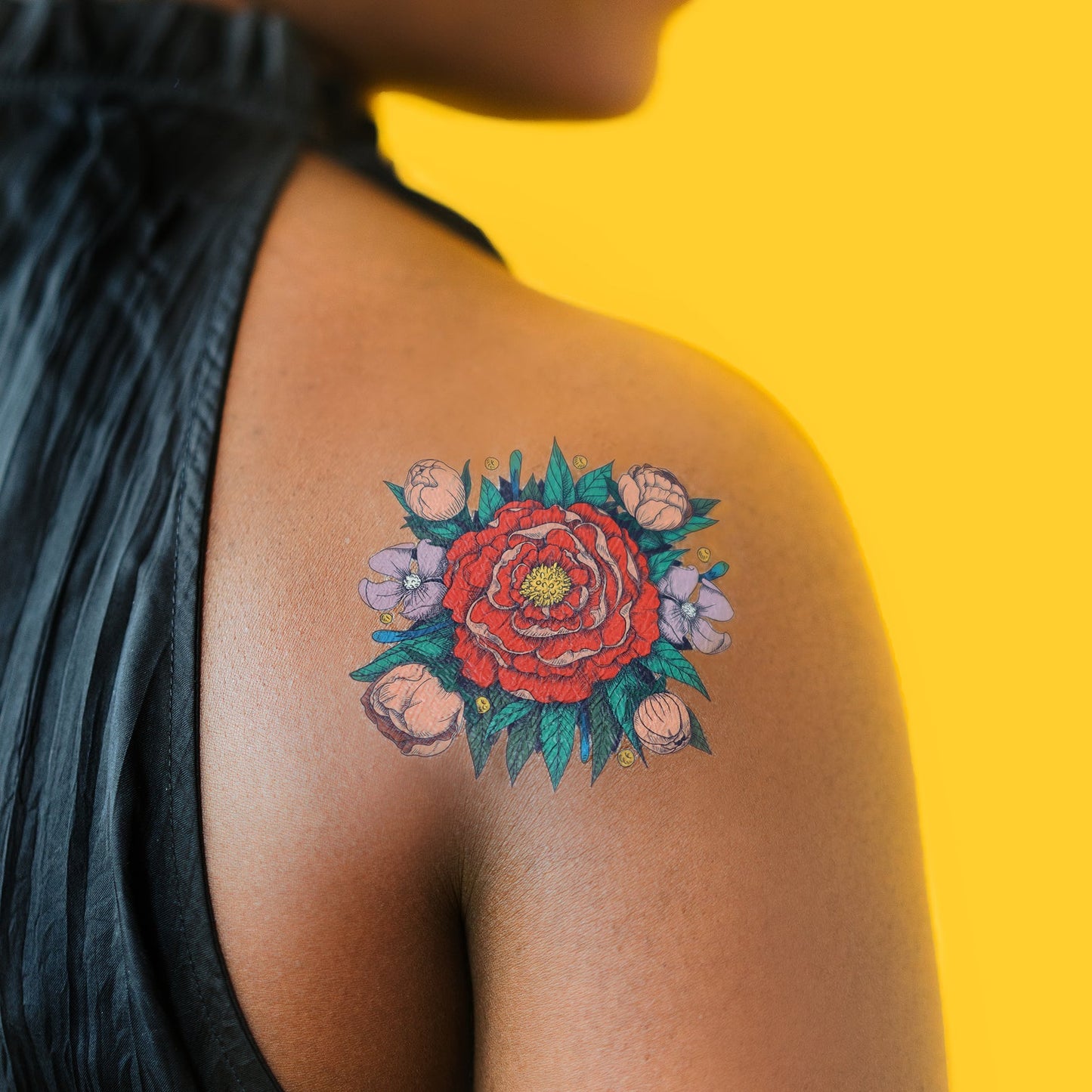 Frida Kahlo Rote Pfingstrose Temporäre Tattoos