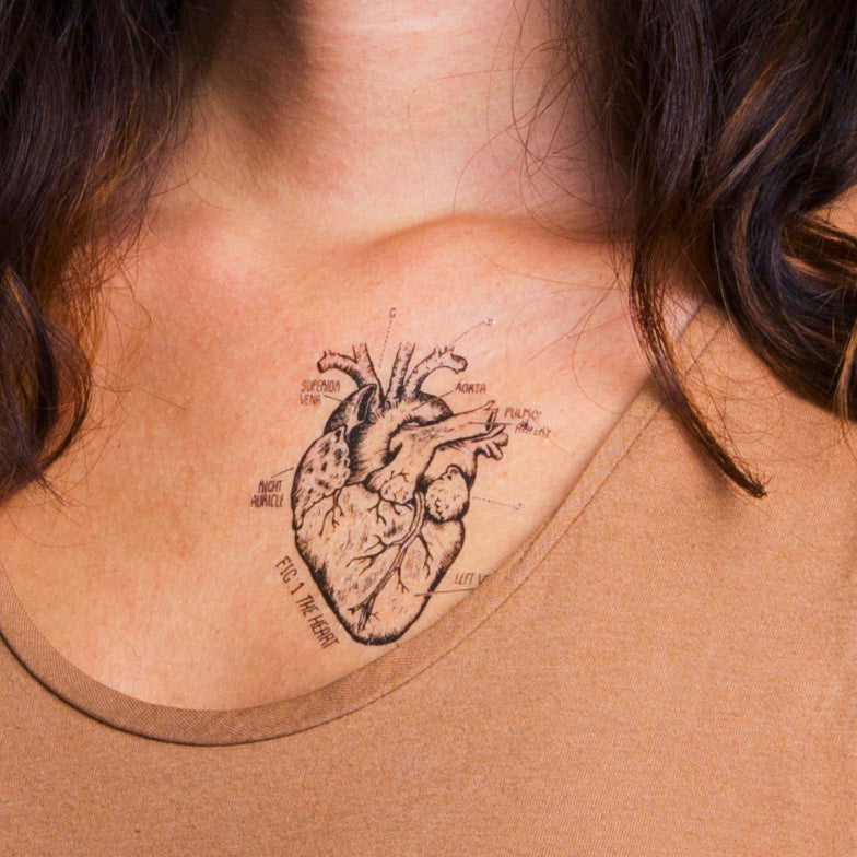 Temporäre Tattoos mit Herz-Diagramm