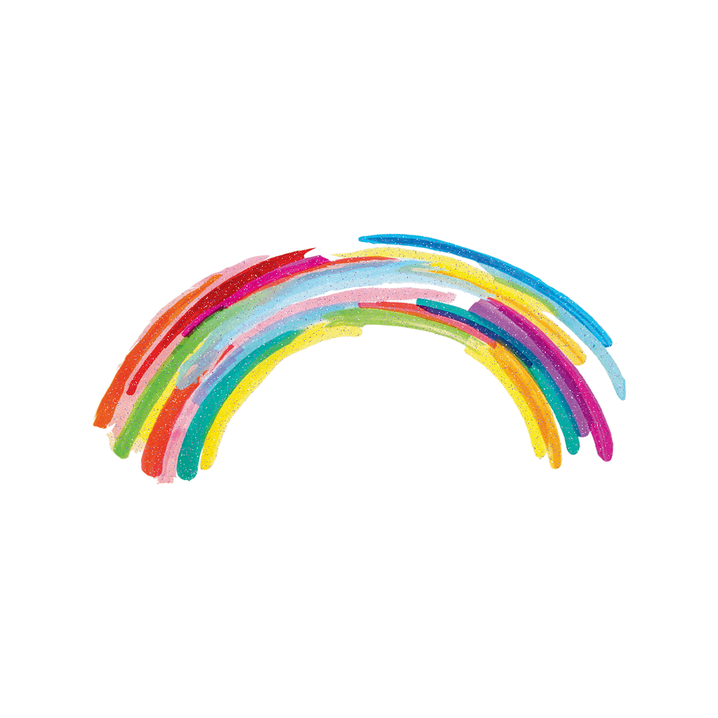 Colorful rainbow-shaped temporary tattoo design on a white background