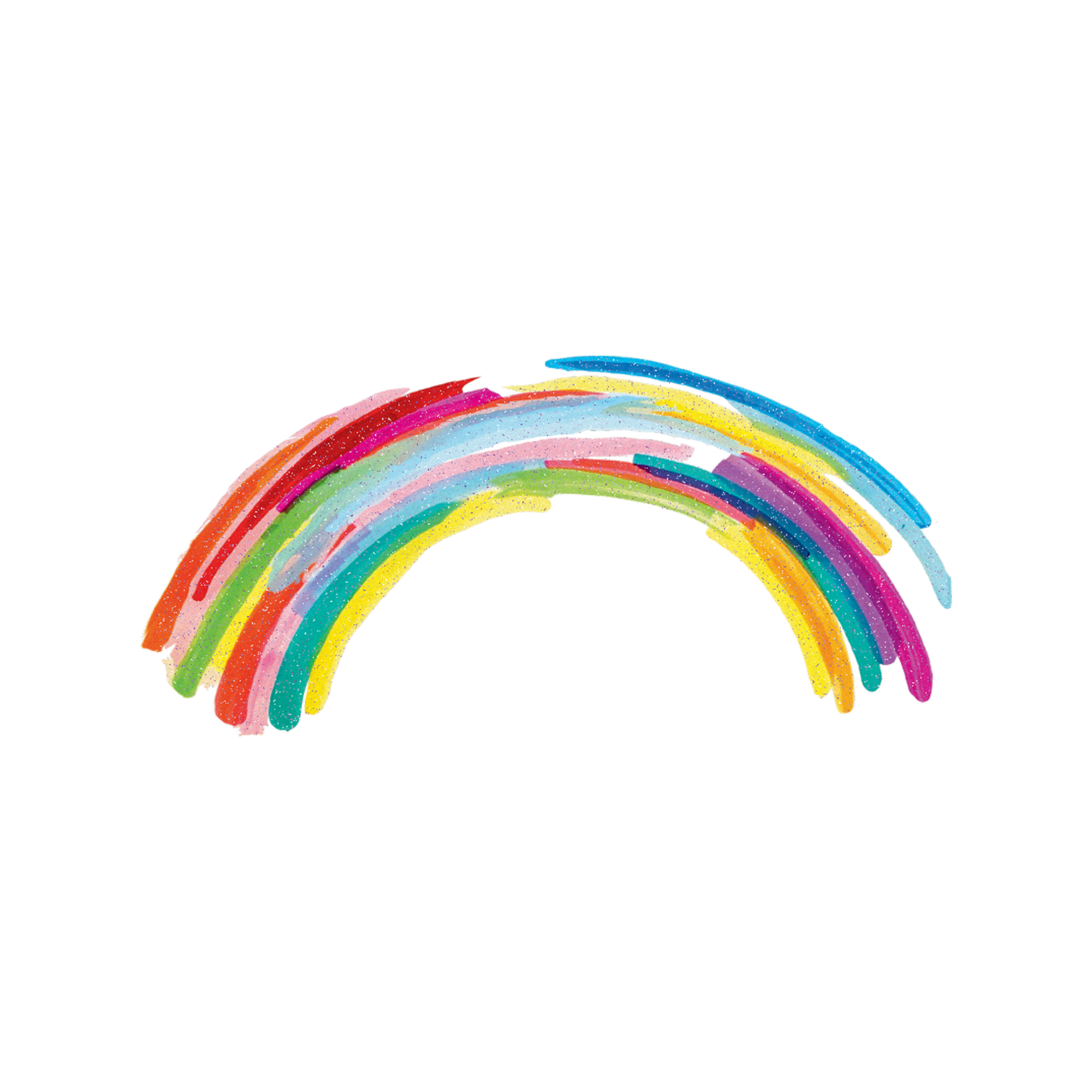 Colorful rainbow-shaped temporary tattoo design on a white background