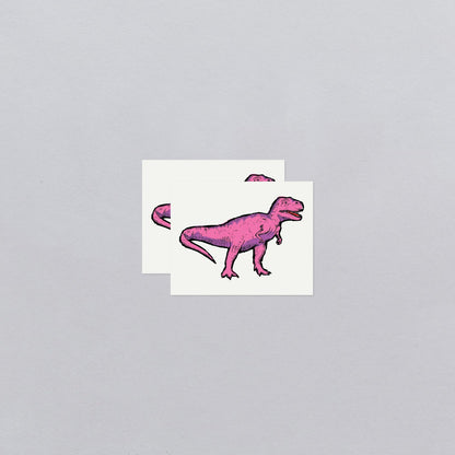 Pink T-Rex Temporary Tattoos