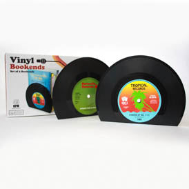 Buchstützen aus Retro-Vinyl