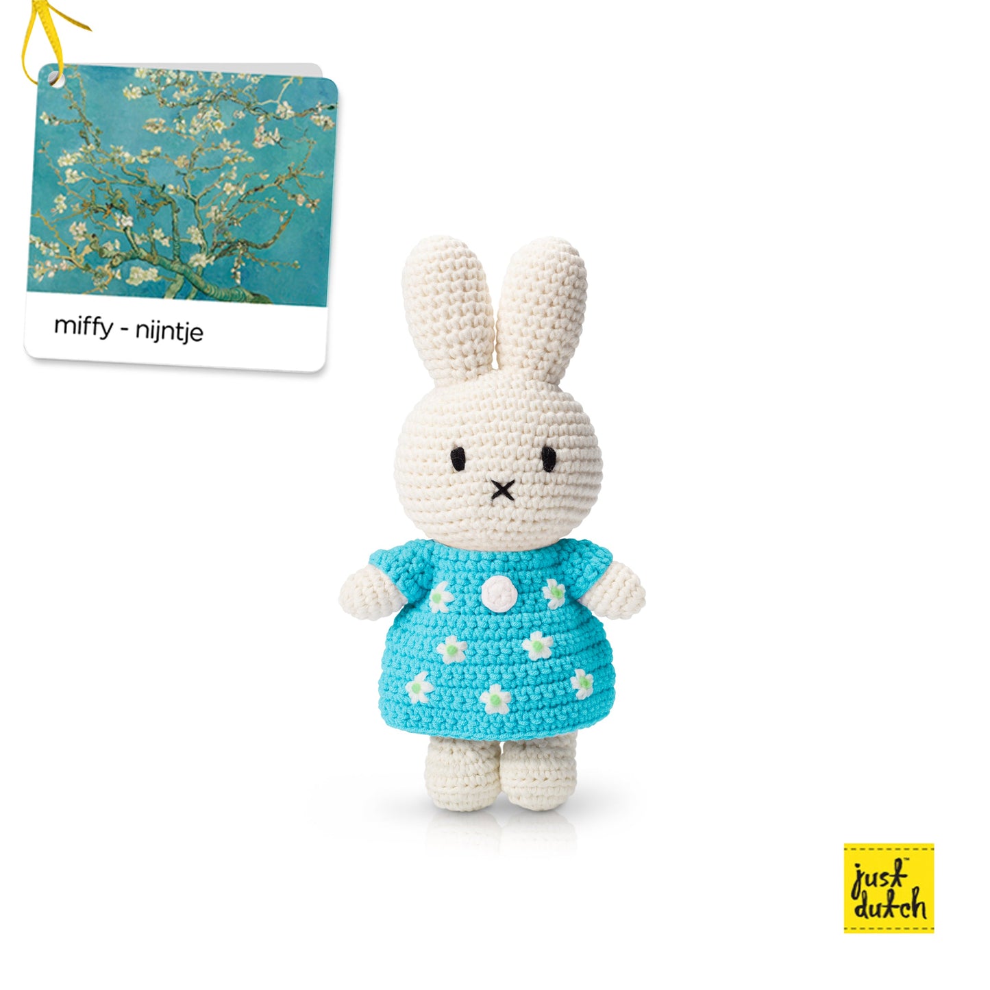 Miffy Handmade Knit Doll with Van Gogh Almond Blossom-Inspired Dress