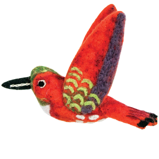 Handgemachte Wolle Rufous Kolibri Ornament