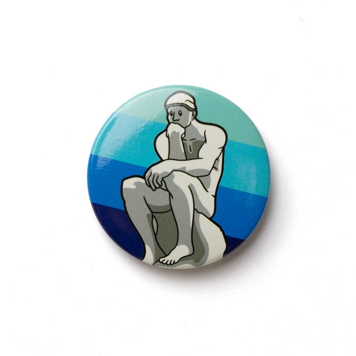 Botón de arte: "El pensador" de Rodin