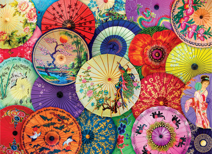 Rompecabezas asiático de 1000 piezas con sombrillas de papel de aceite