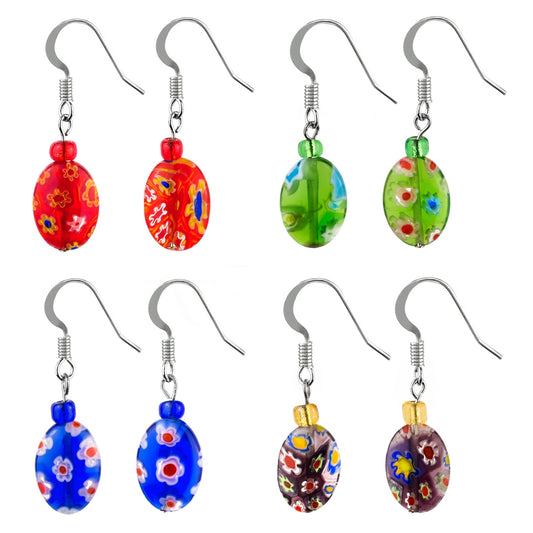 Glass Millefiori Drop Earrings - Chrysler Museum Shop