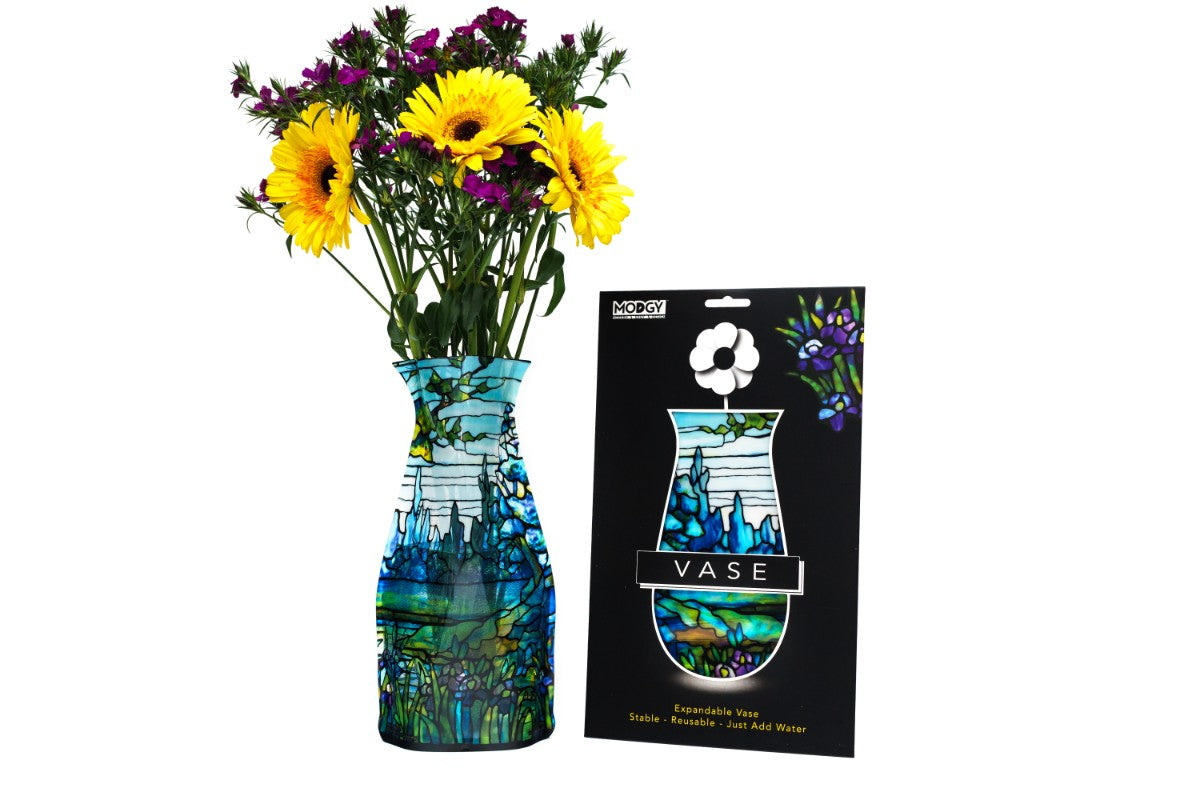 Tiffany „Iris Landscape“ Erweiterbare Vase